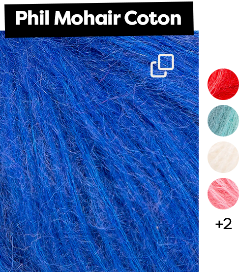 Carré à tricoter Phil Mohair Coton