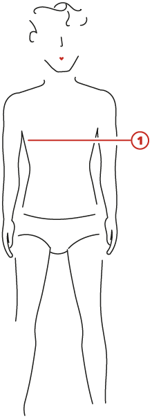 Illustration d'un homme avec les différents points de mesure